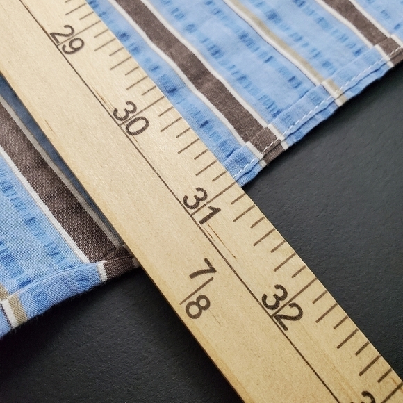 Faconnable Shirt Men XL Oxdord Striped Club Deauville Button Up Front - Picture 12 of 13